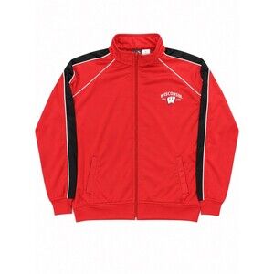 VTG Y2K AS Sports Track Jacket Mens XL Red Wisconsin Badgers Full Zip Athletic
